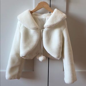 Faybox Flower Girl Faux Fur Bolero Shrug